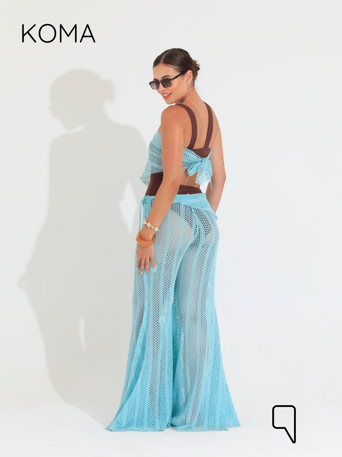 Paula Flare knitted Pants - Mint
