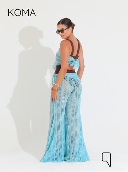 Paula Flare knitted Pants - Mint