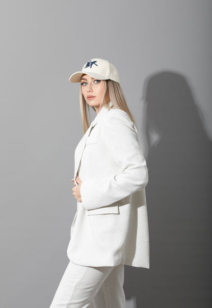 Tailored Oversized Suits - White Velvet