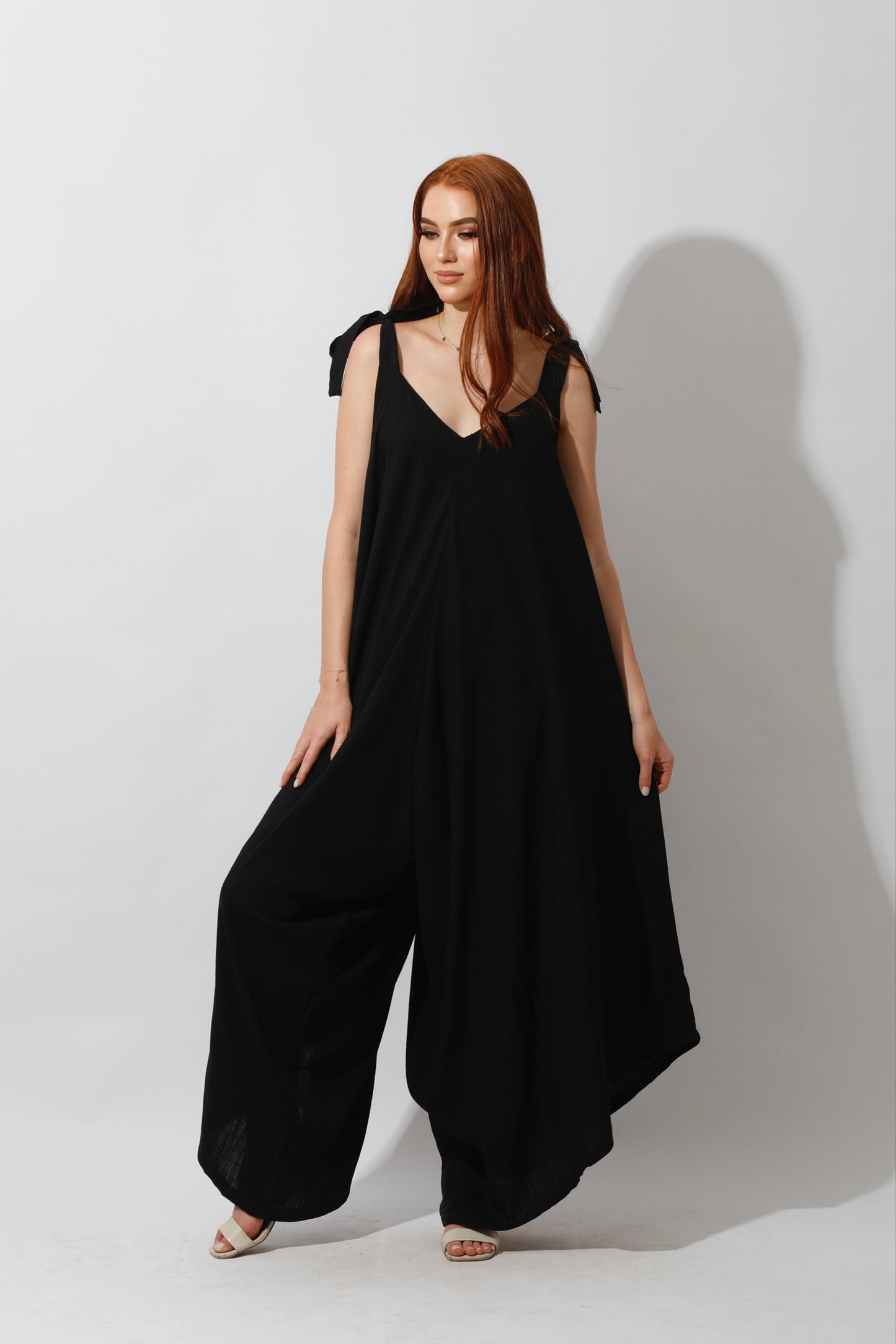 Tied Up Lose Jumpsuit - Black