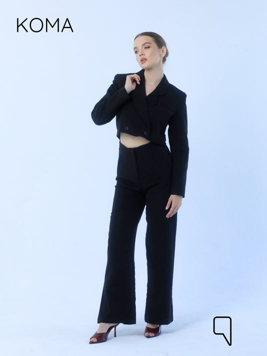Uma High Waist Trousers - Black