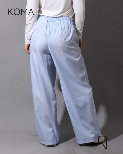 Striped Straight Leg trousers - Striped Baby Blue
