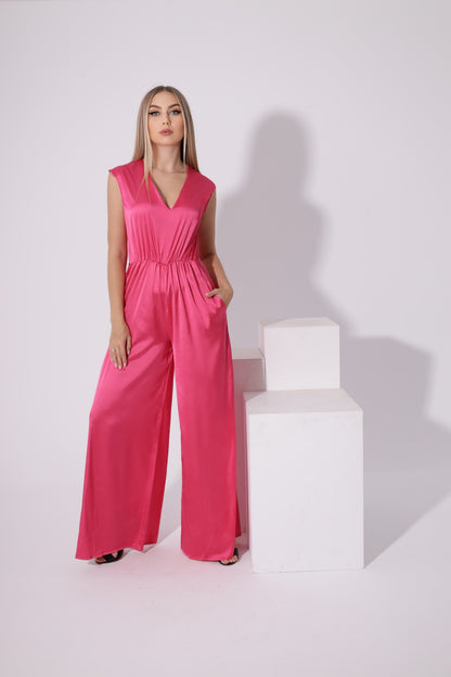 Flared Jumpsuit - Barbie Pink