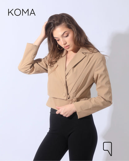 Catherine Fitted Trench Jacket - Beige