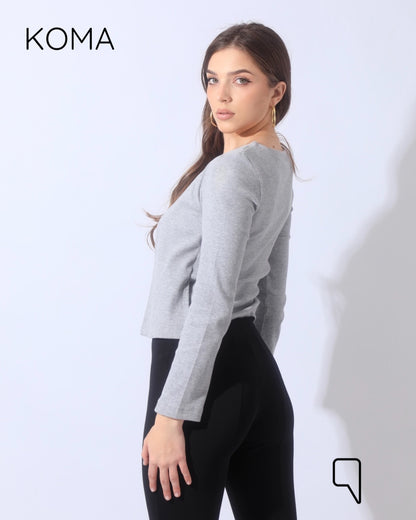 Arlette Twin Lase Top - Gray