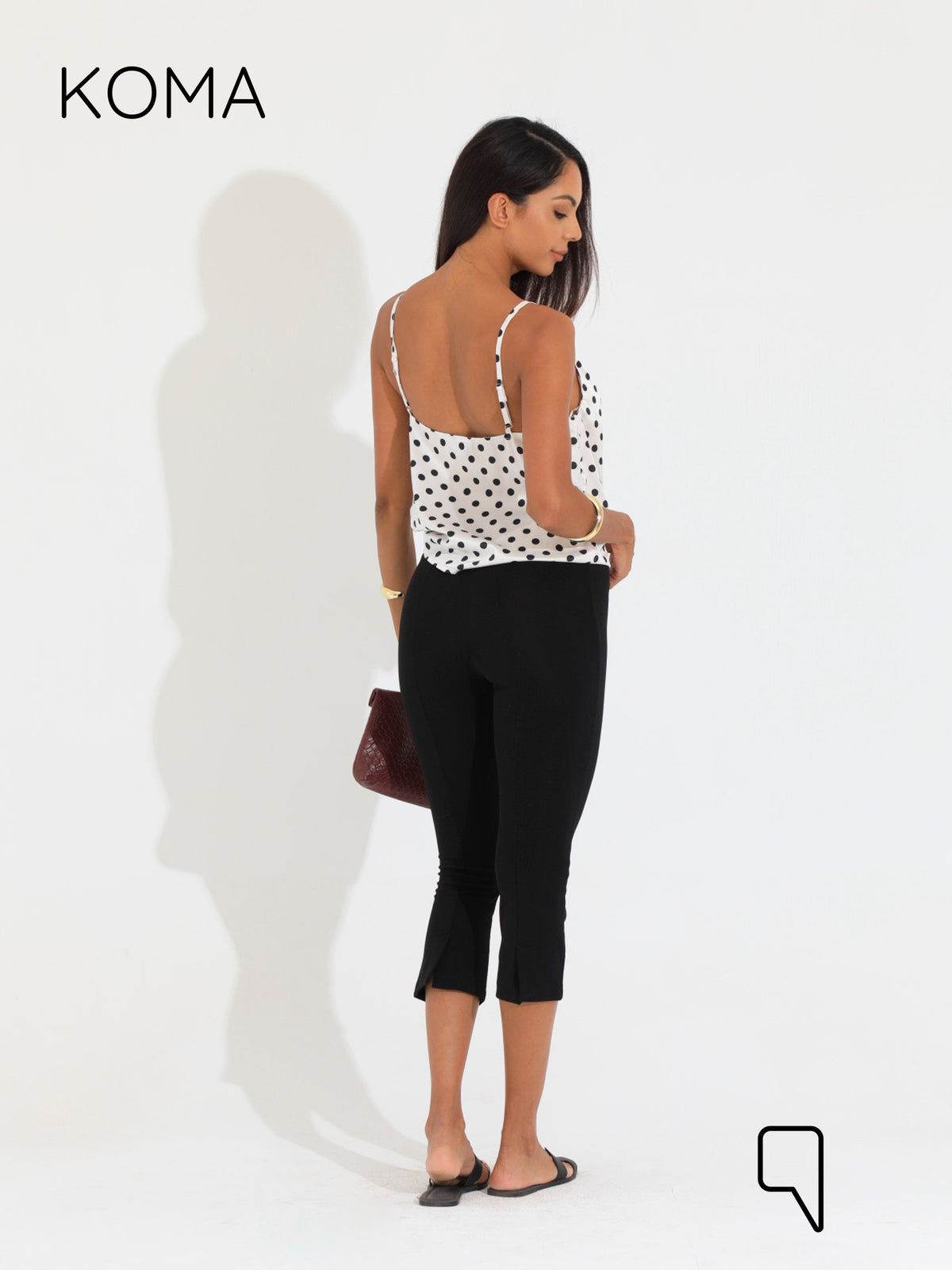 Novie Drapes Top - White Polkadots