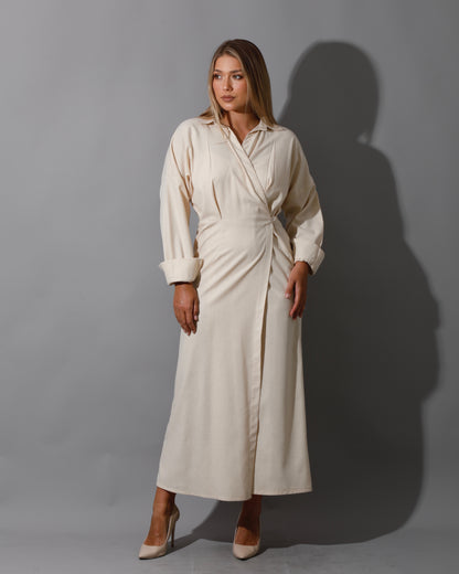 Wrapped Maxi Dress - Beige