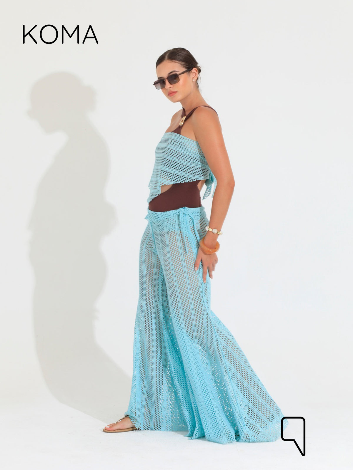 Paula Flare knitted Pants - Mint