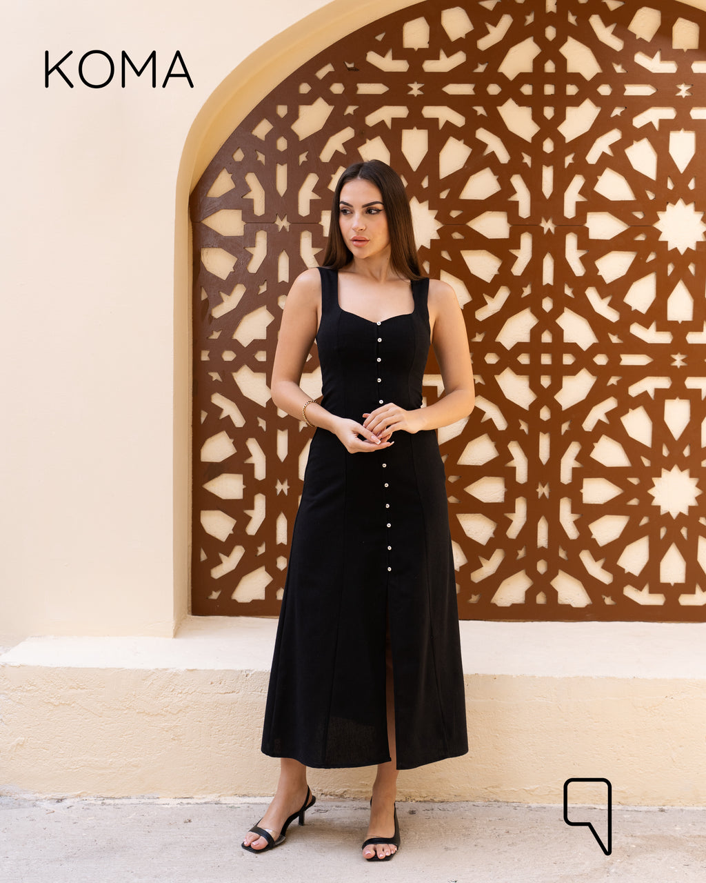 ivanna Midi Blend Dress - Black