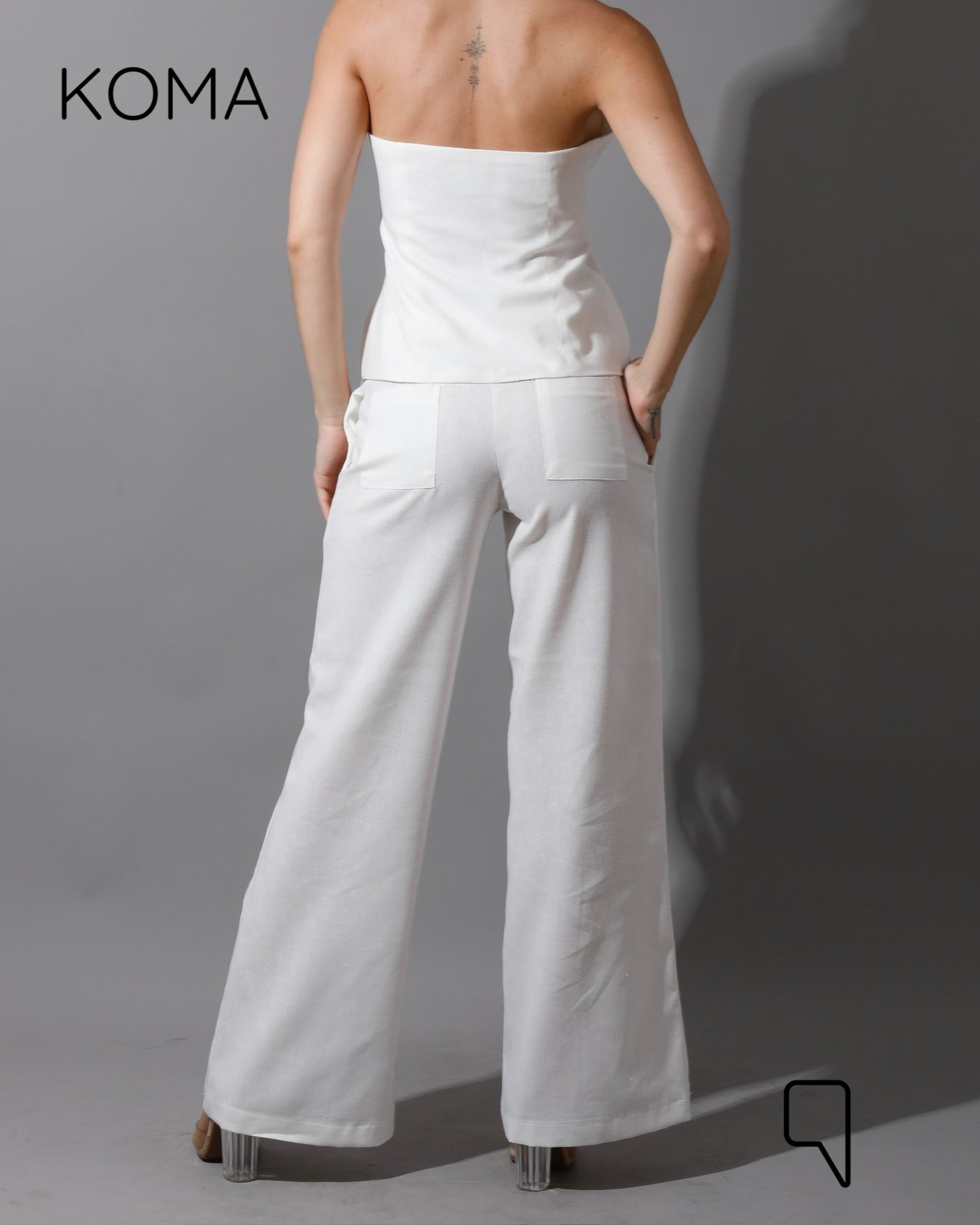Hallie Halter Neck Vest - White