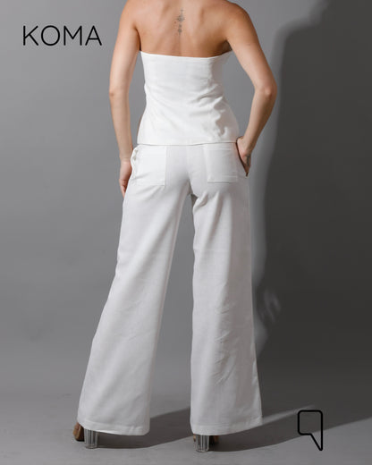 Hallie Halter Neck Vest - White