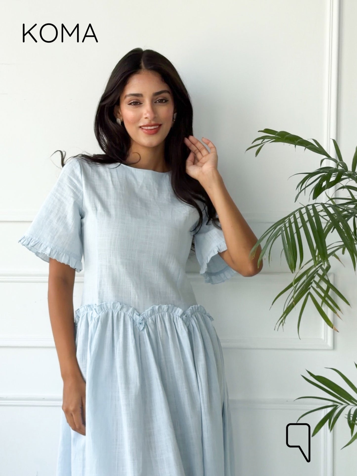 Eve Midi Blend Dress - Baby Blue
