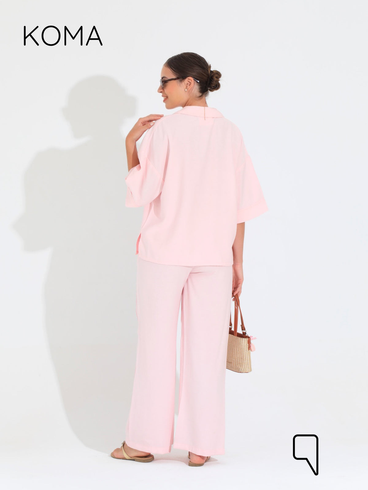 Maeve ShortSleeve Shirt & Blend Trousers Set - Pink