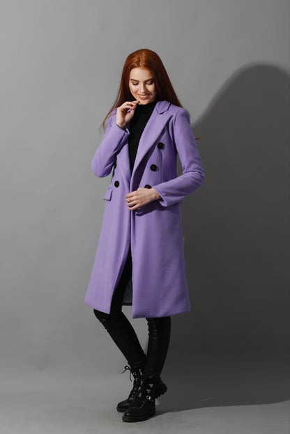 Front Open Coat - Lavender