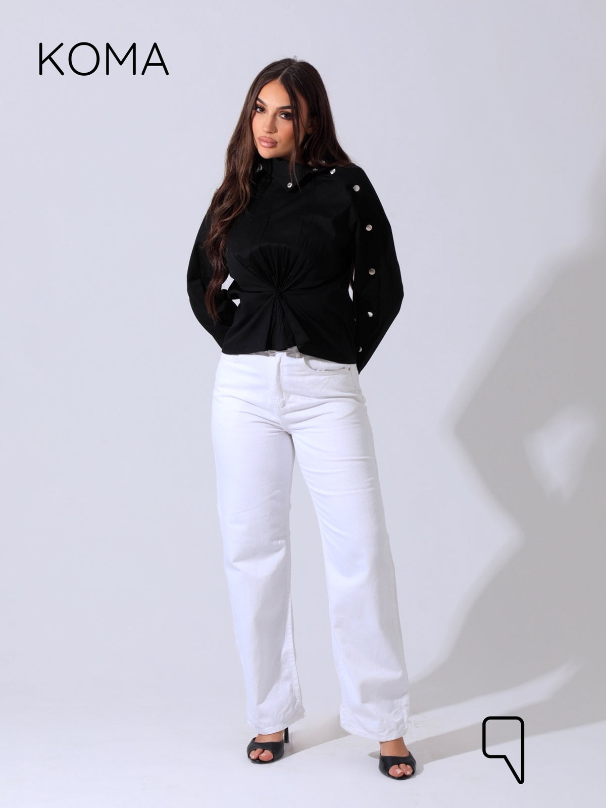 issy snap-button Shirt - Black
