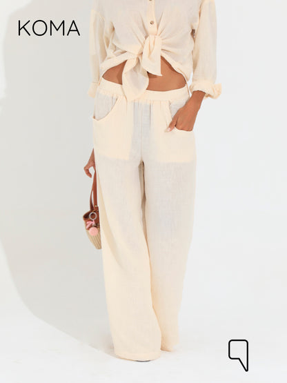 Matilda Long Sleeves Shirt - Beige