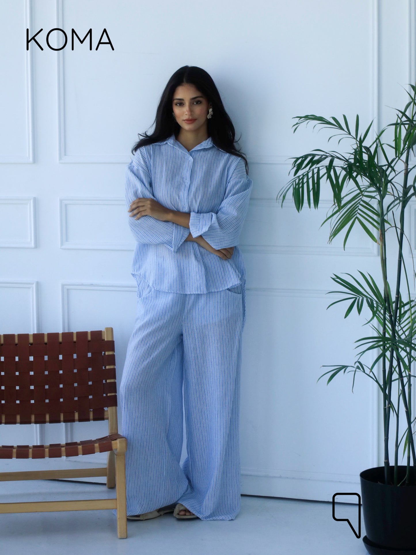 Matilda Long Sleeves Shirt - Striped Blue
