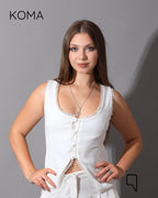 Accessorized Vest - White