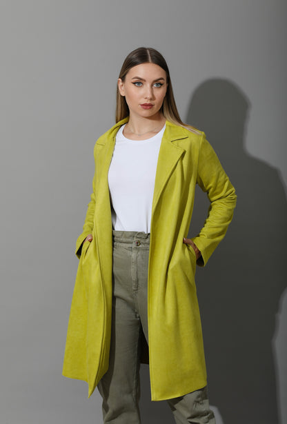 Open Front Cardigan - Lime Green