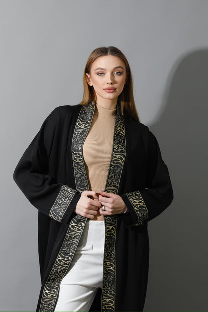 Arabic Long Kaftan - Black & Gold