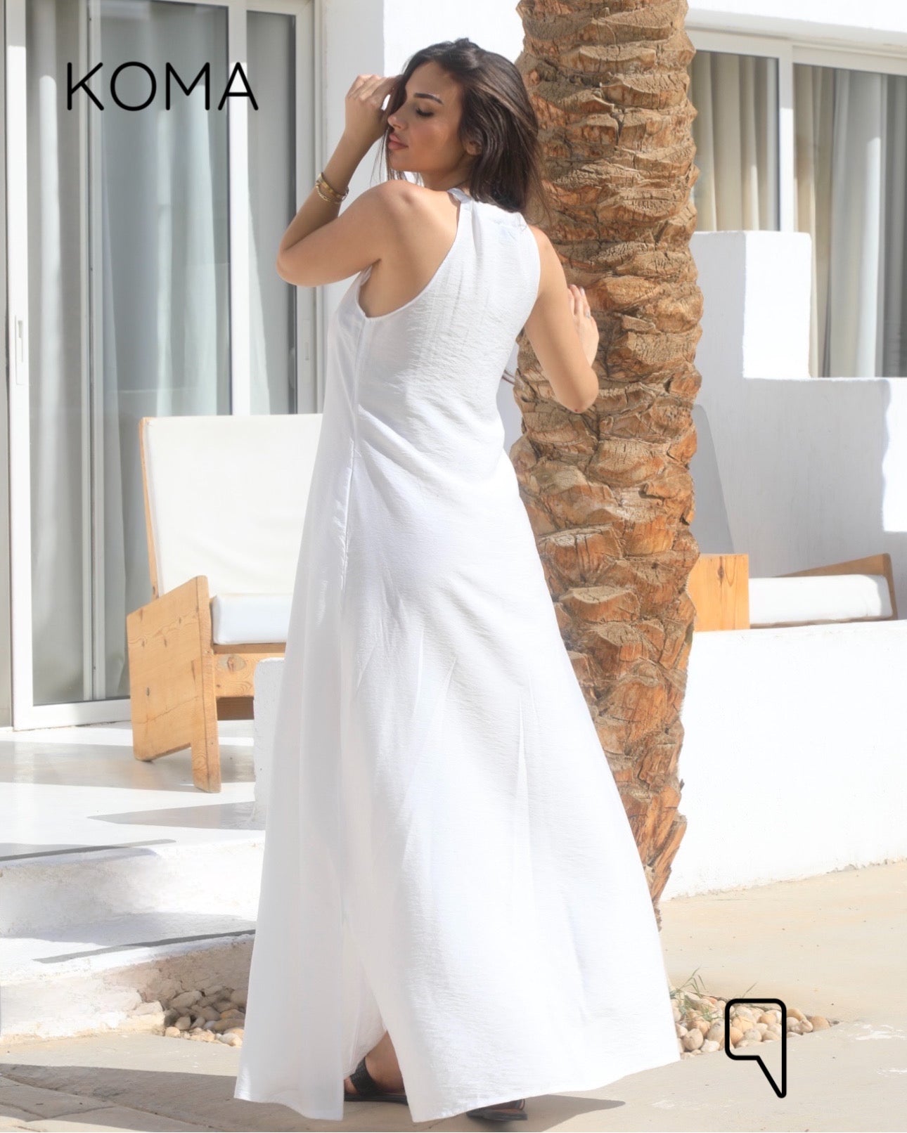 Paulina V Neck Maxi Dress - White