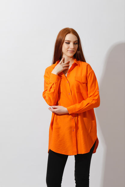 Shirt ‏with Two Pockets - Orange