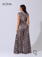 Dahlia Flared Floral Jumpsuit - Multicolored Tiger