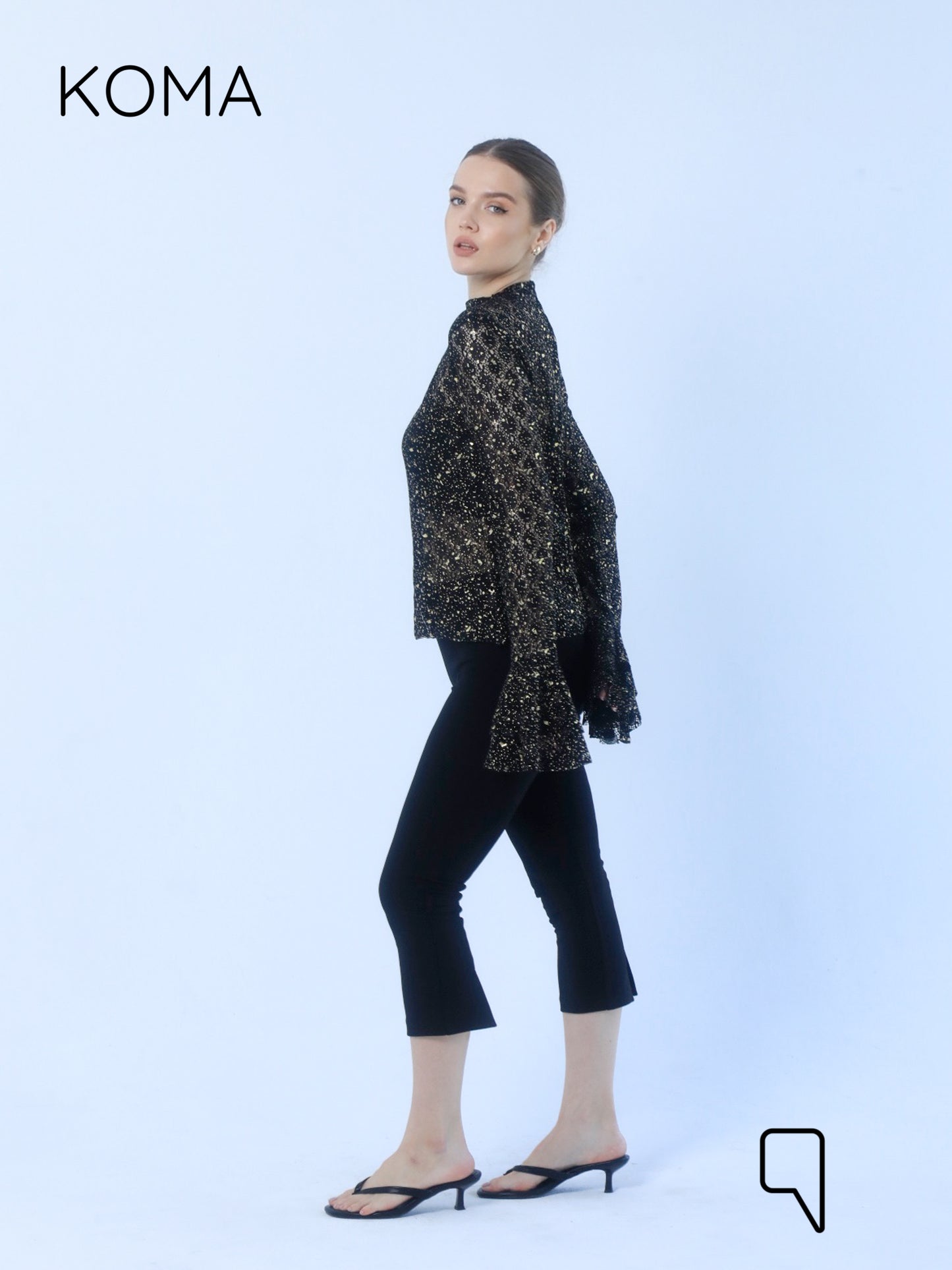 Chiara Dentil Blouse - Black Gold