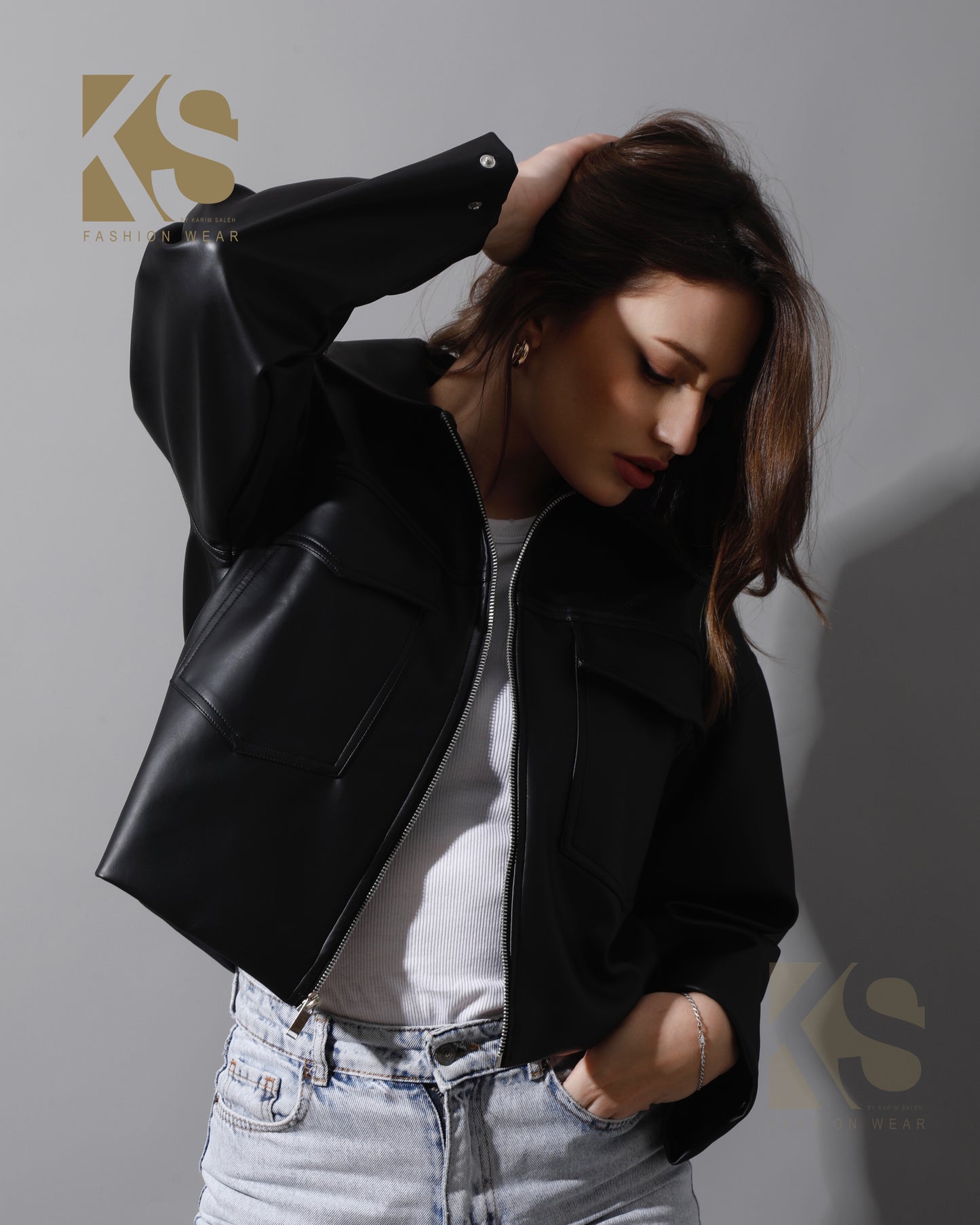 Leather Buckle Jacket - Black