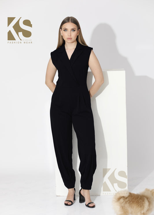 Wrapped Jumpsuit Sleeveless - Black