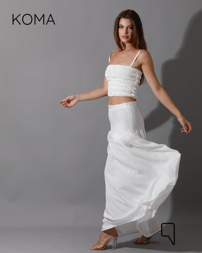 Tabitha Elastic Skirt - White