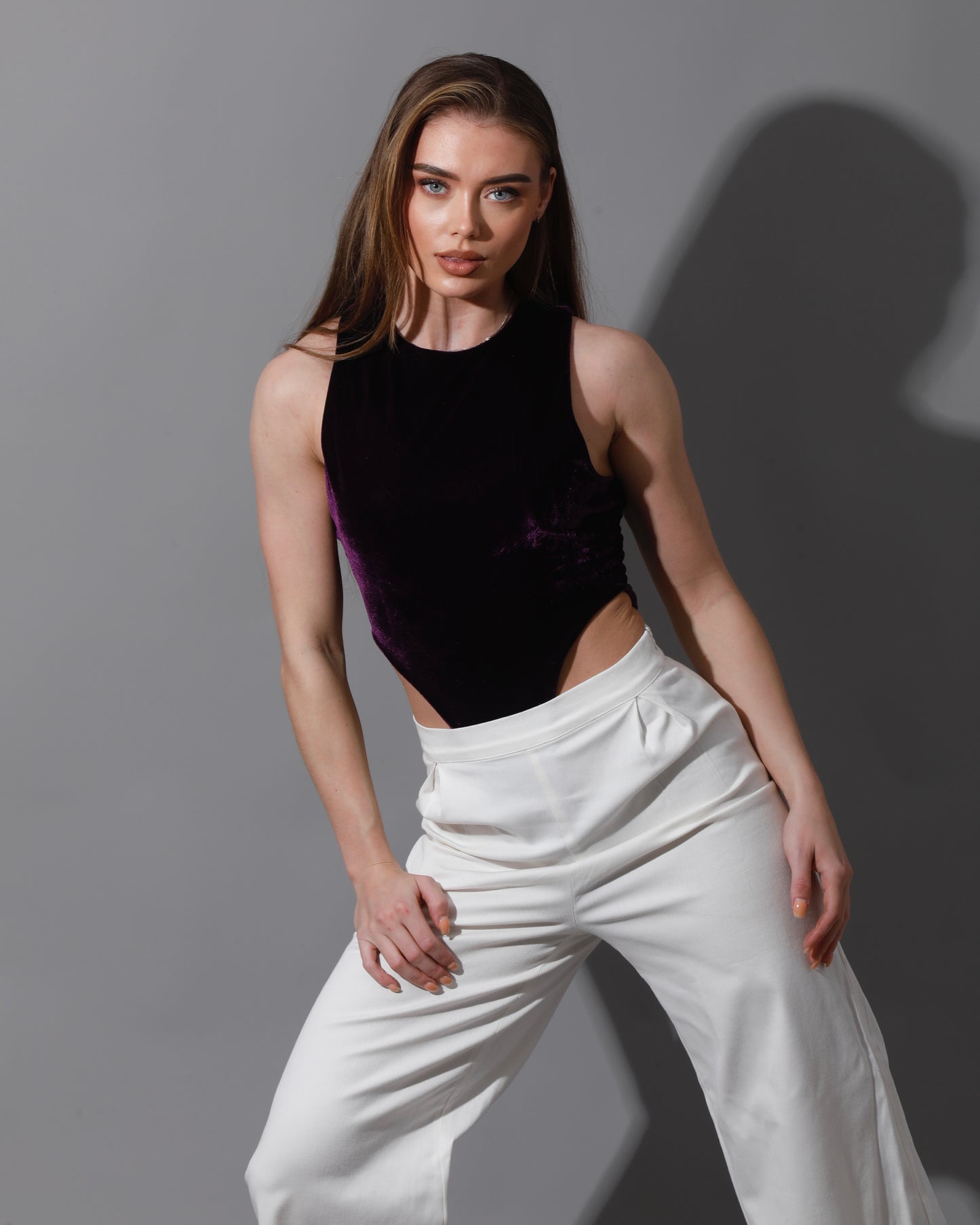 Velvet Body Suit - Purple