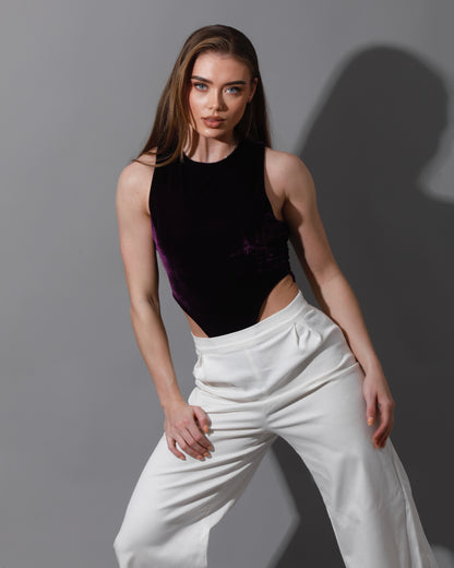 Velvet Body Suit - Purple