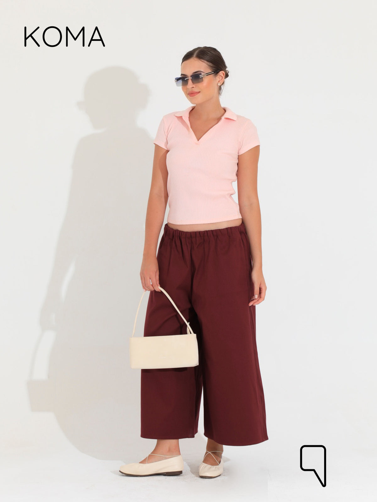 Violet Culottes Trousers - Maroon