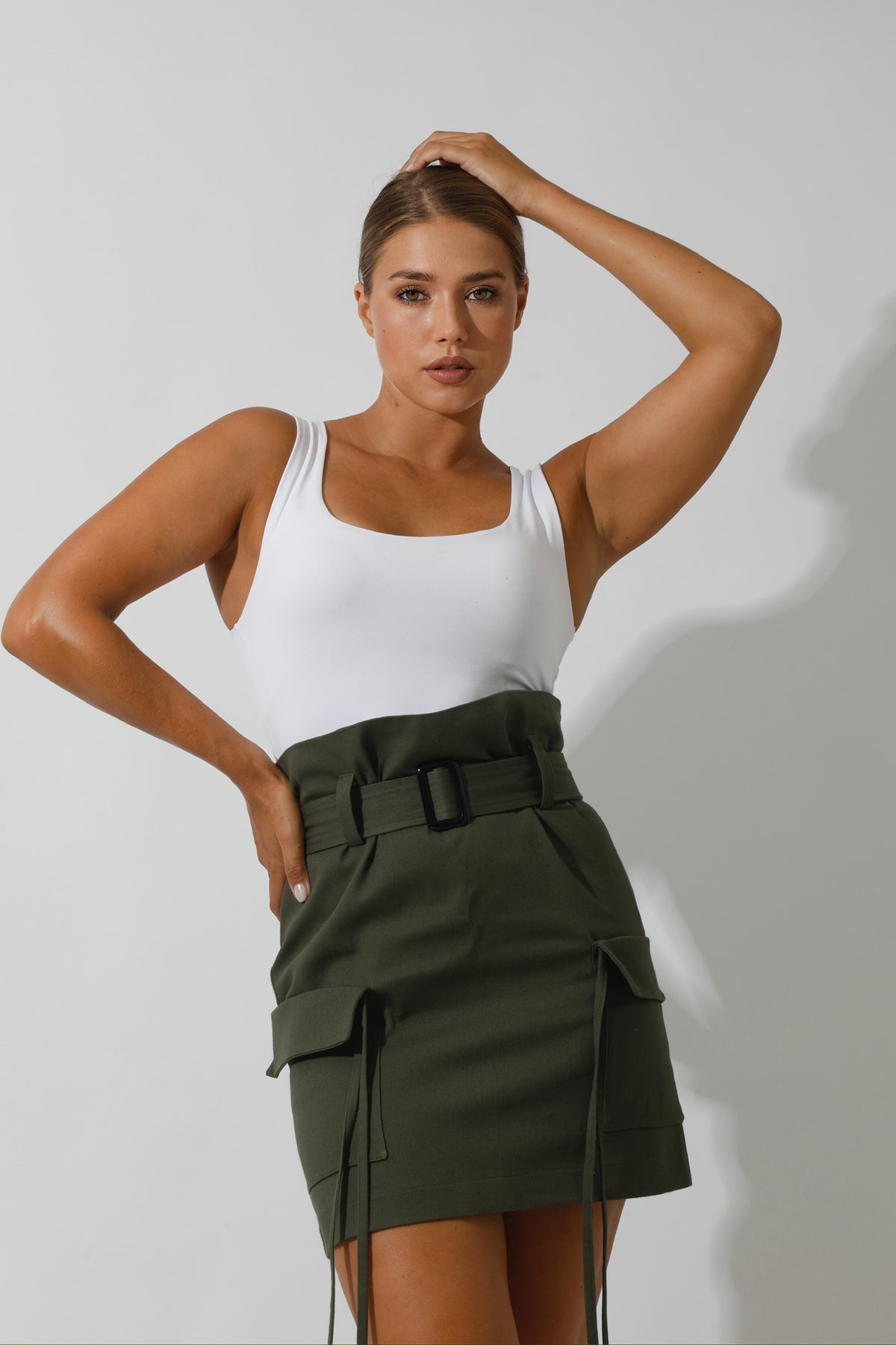 Baggi Short Skirt - Olive
