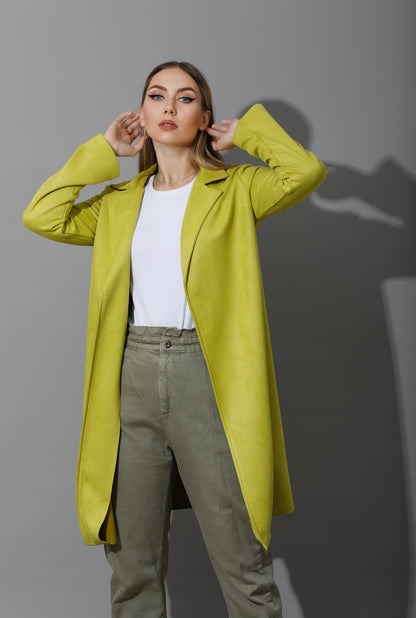 Open Front Cardigan - Lime Green