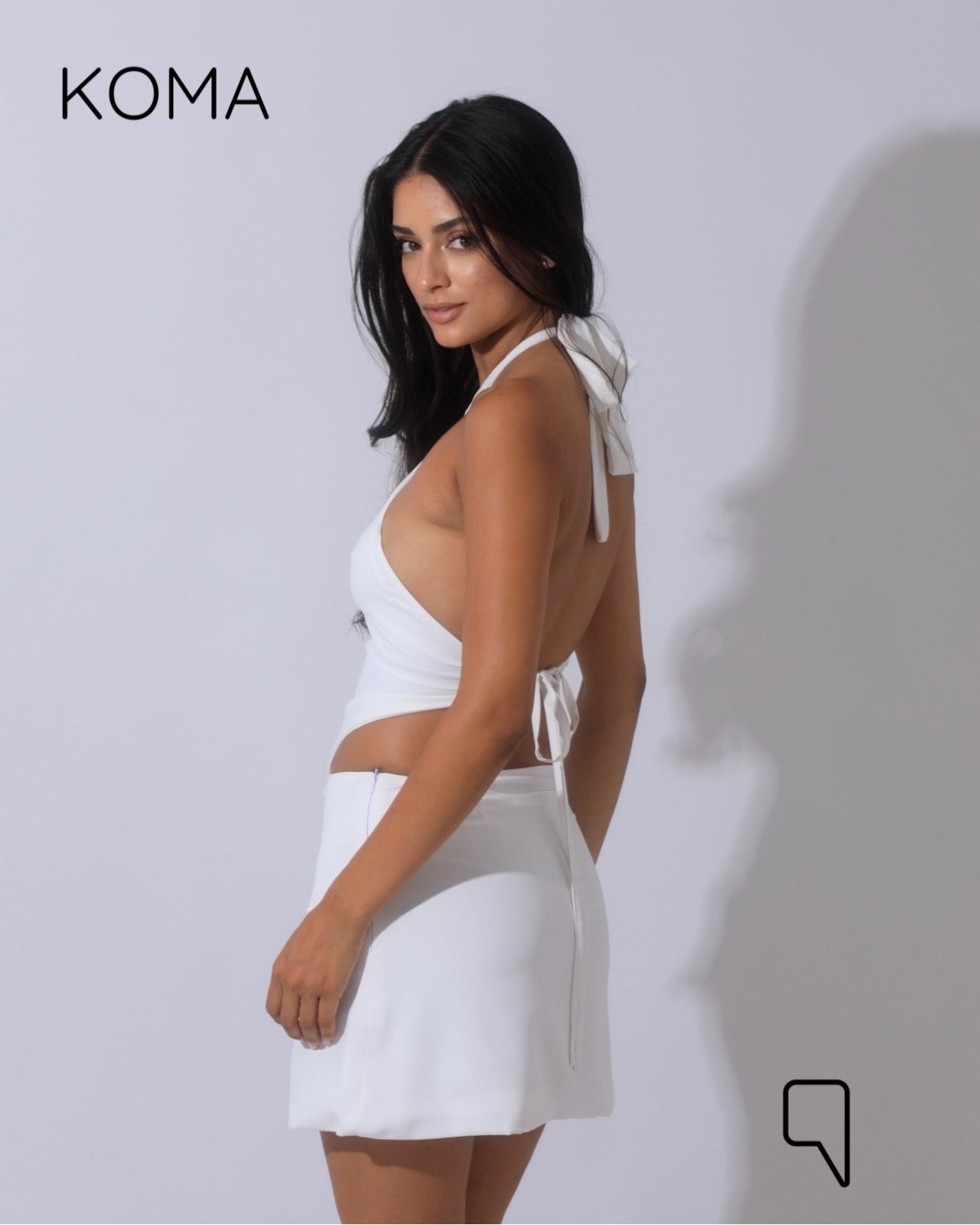 Kallie Tied Up Top & Mini Skirt Co-Ord - White