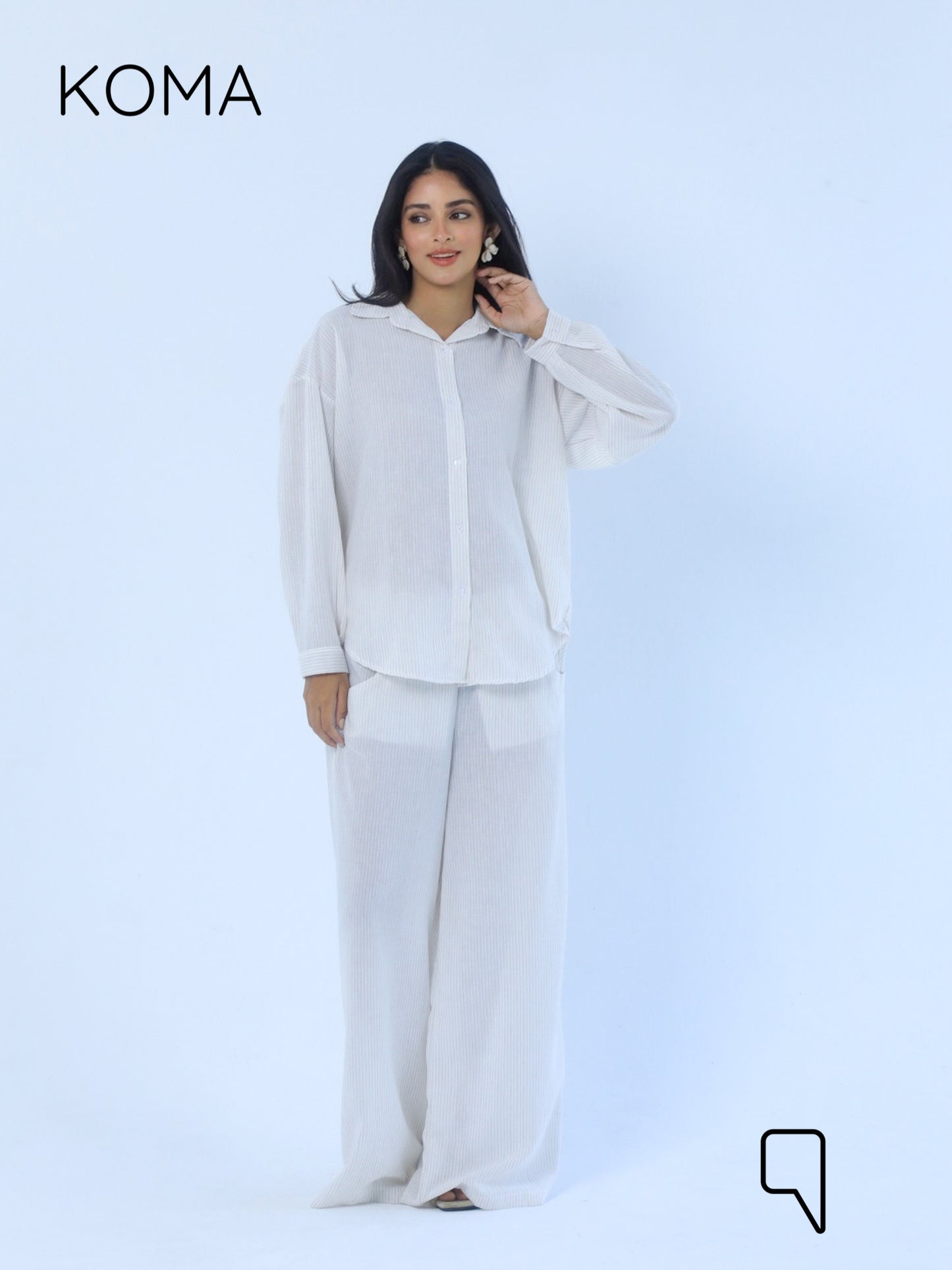 Matilda Long Sleeves Shirt - Striped Beige