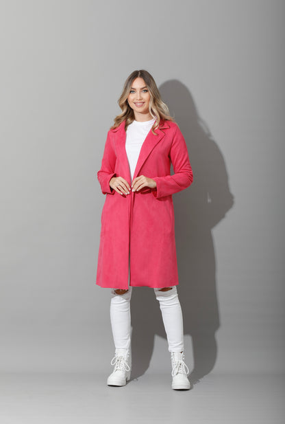 Open Front Cardigan - Pink