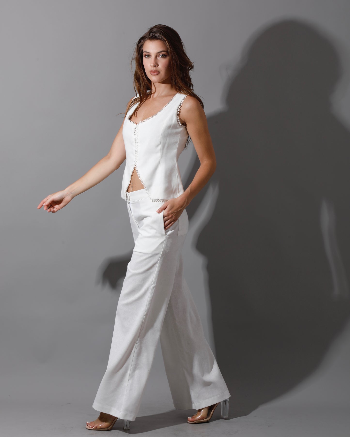 Lenine Accessorized Vest - White