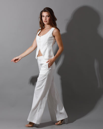 Lenine Accessorized Vest - White
