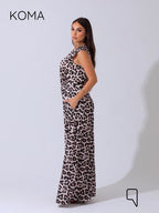 Dahlia Flared Floral Jumpsuit - Multicolored Tiger