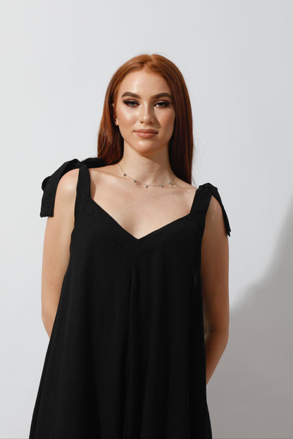 Tied Up Lose Jumpsuit - Black