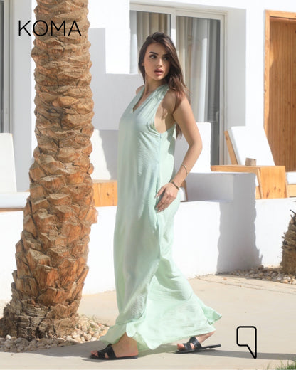 Paulina V Neck Maxi Dress - Mint