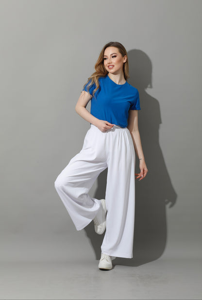 Straight Fit Trousers - White