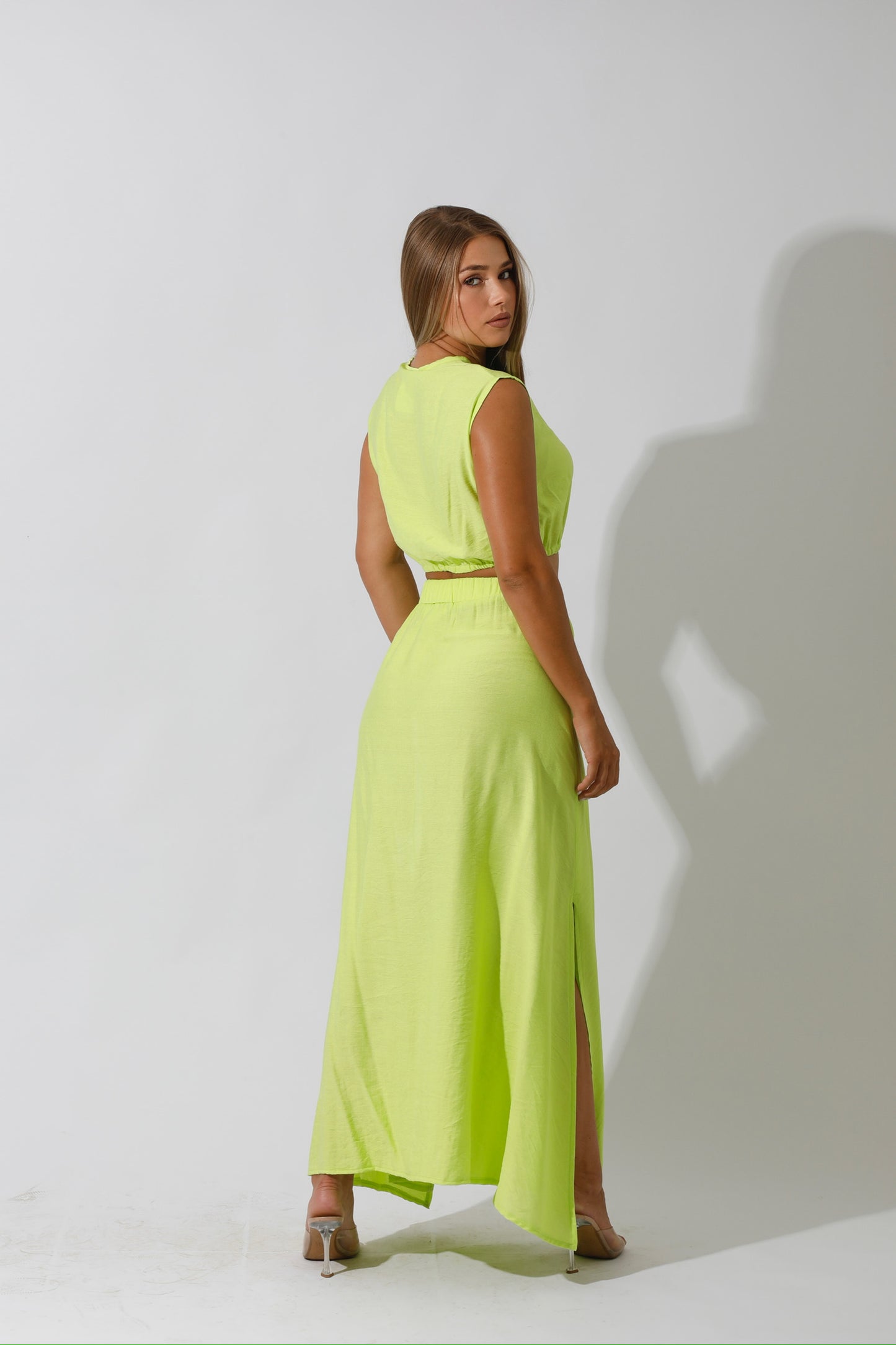 Co-Ord Crop Top - Lime Green
