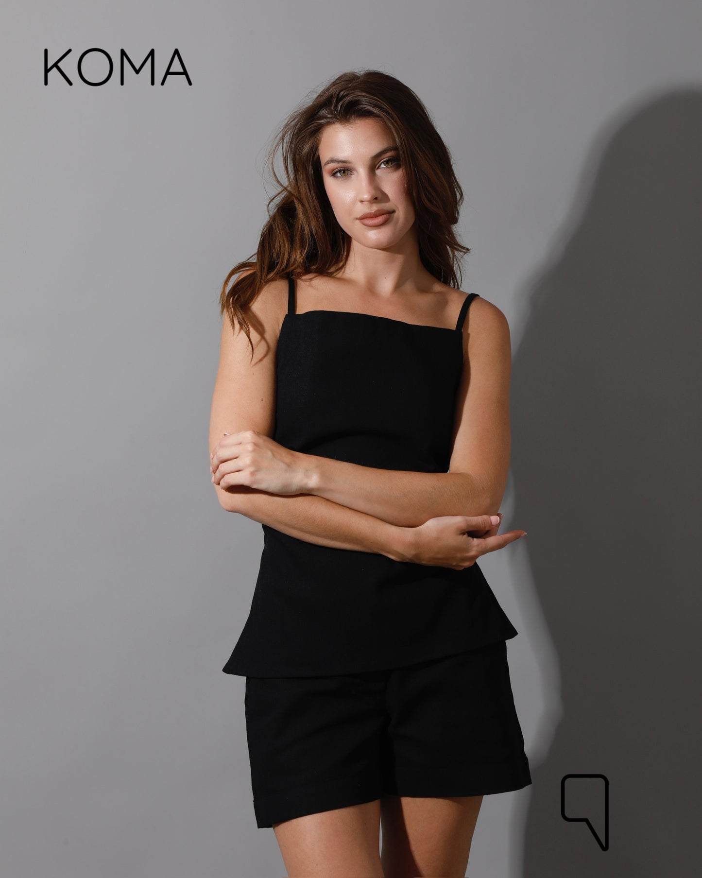 Liana Cress Cross Top - Black