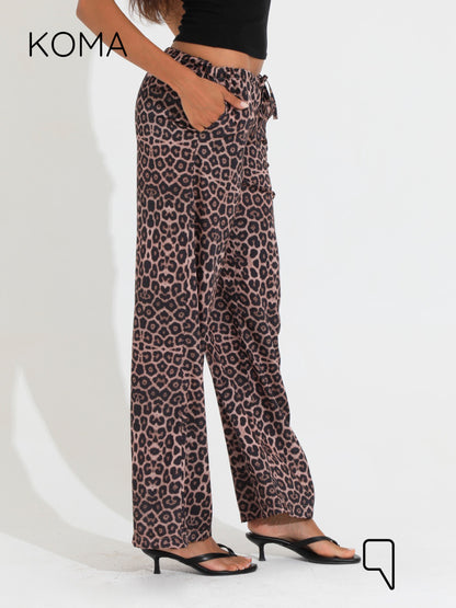 Elsie Lose Fit Trousers - Multicolored Tiger