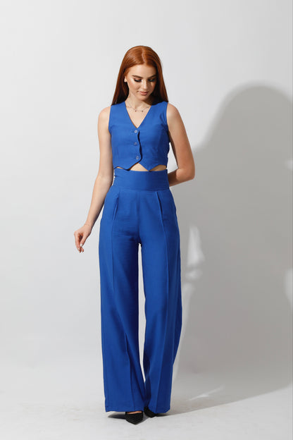 Co-Ord Vest Set - Electric Blue