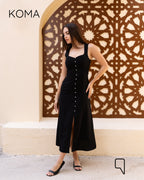 ivanna Midi Blend Dress - Black